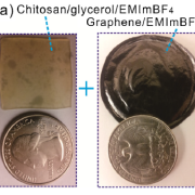 Mechanoelectric transduction of ionic polymer-graphene composite sensor with ionic liquid as electrolyte