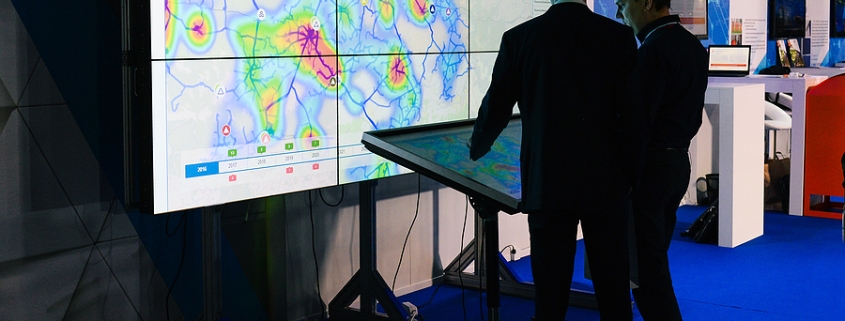 room with a heat map